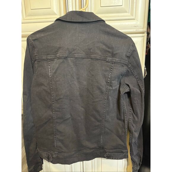 Joe's Women's Button Front Distressed Trucker Denim jacket Black Medium - Picture 11 of 11